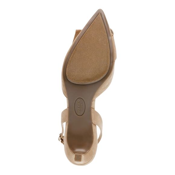 Anne Klein Women's Iva Buckle Pointed Toe Slingback Heel Pumps Sand Size 8 - Picture 4 of 4